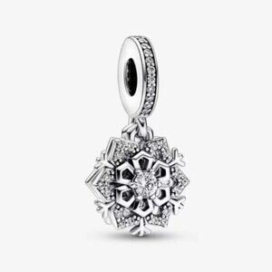 Pandora Sparkling Snowflake Double Dangle Charm